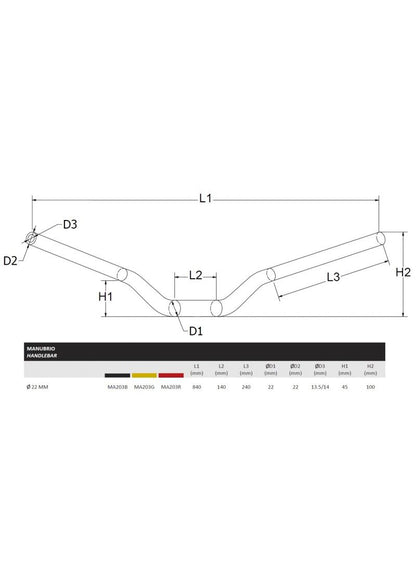 Handlebar 22mm CNC Racing Ducati Hypermotard 1100S (2007-2009)